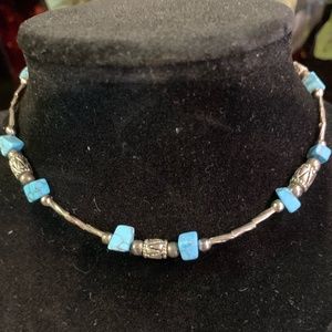Handcrafted Silver Turquoise Anklet